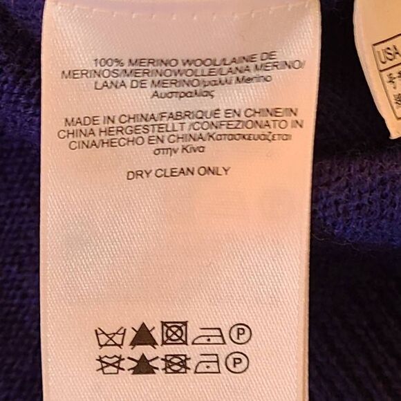 346 Brooks Brothers Royal Blue Merino Wool Sweater Size L - Picture 11 of 12